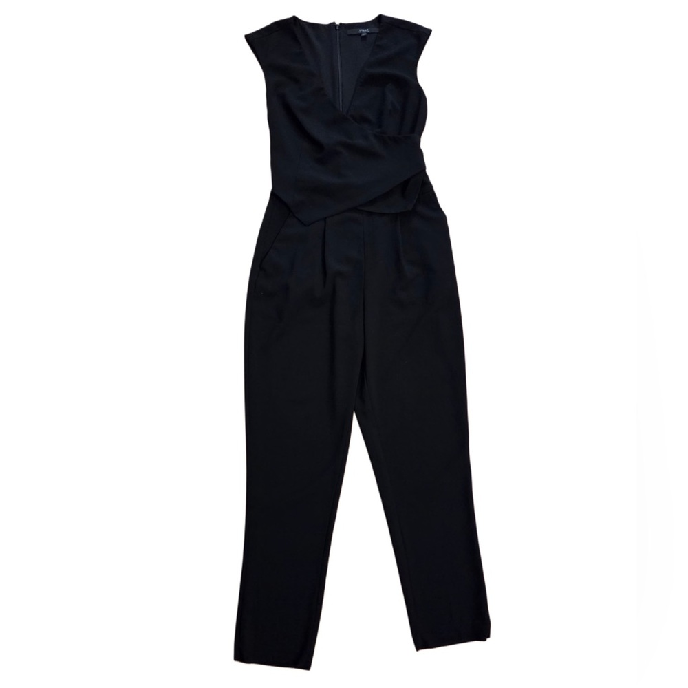 Guess Black Sleeveless V Neck Vest Style Jumpsuit low Waist